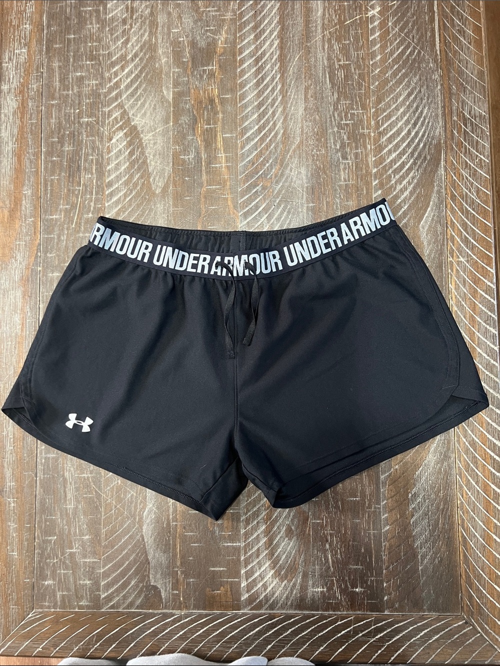Under Armour Black Women's Athletic Shorts with Branded Waistband